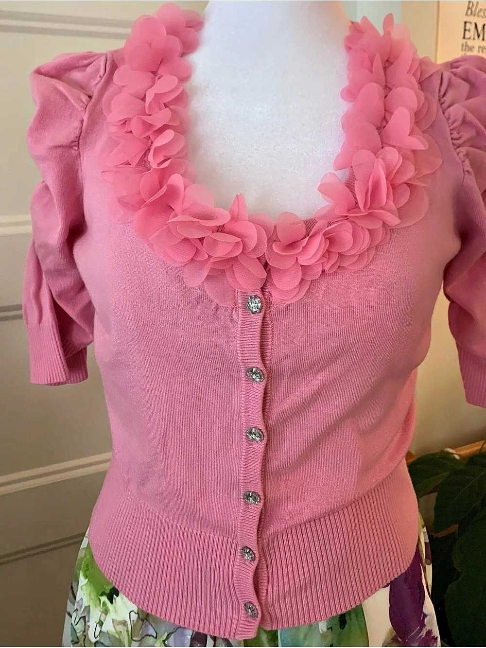 INC International Concepts , Women's tone on tone pink flowers Neck embelished